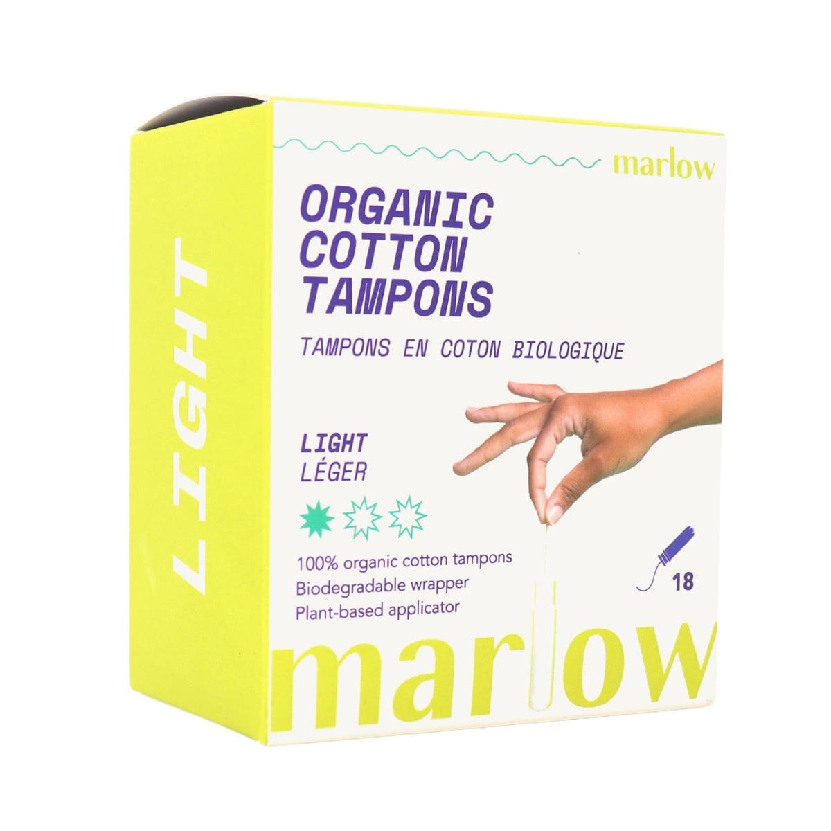 Marlow Organic Light Cotton Tampons