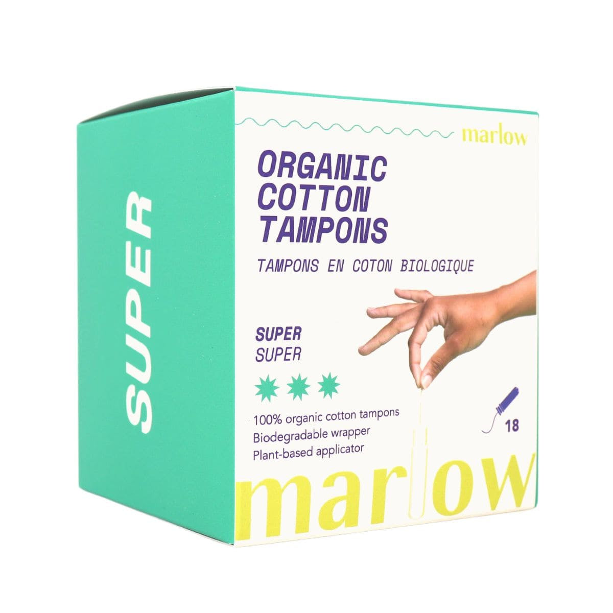 Marlow Organic Super Cotton Tampons