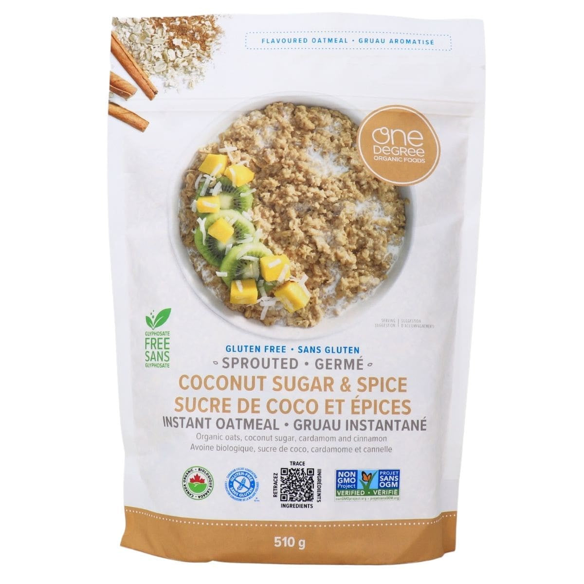 One Degree Sprouted Coconut Sugar & Spice Instant Oatmeal