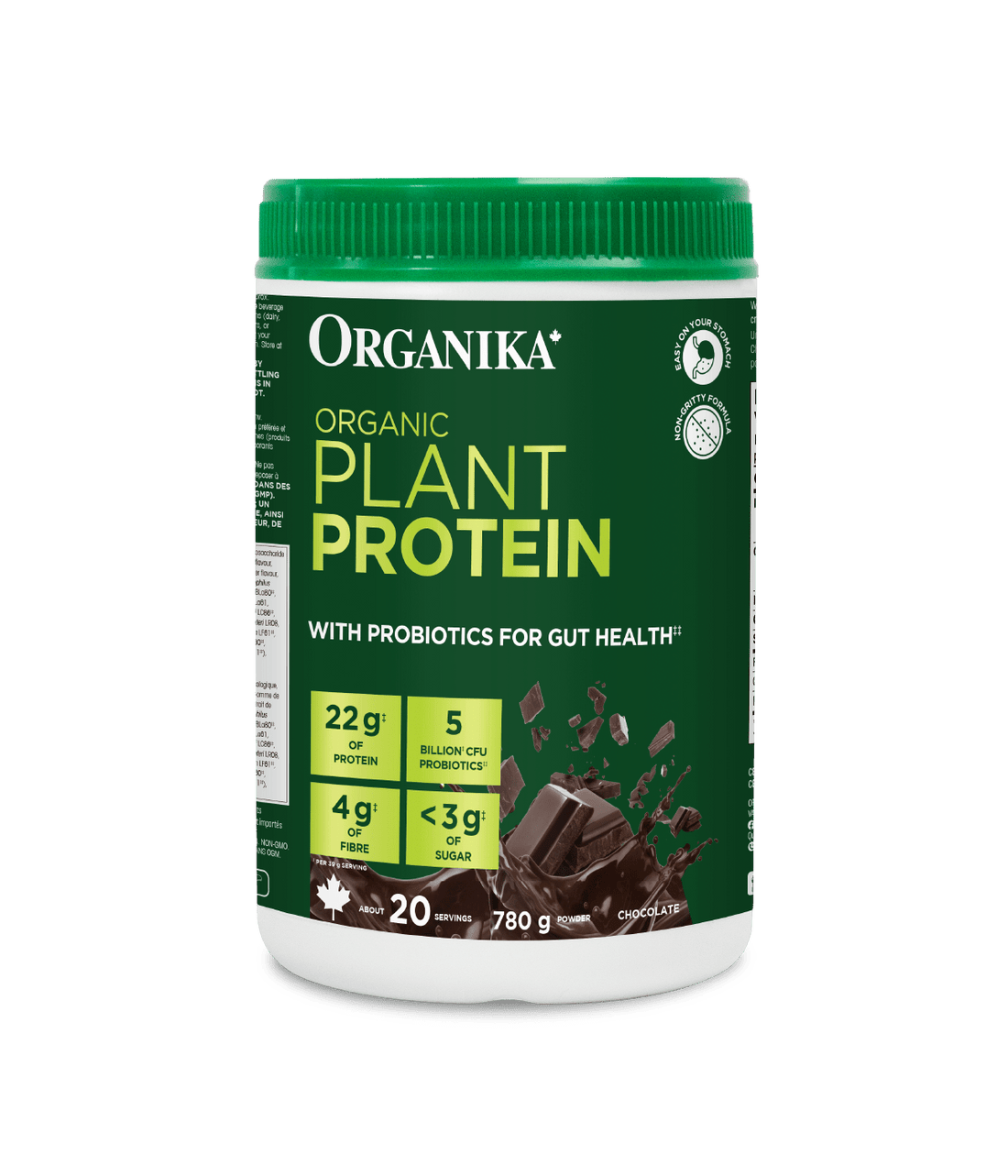 Organika Organic Chocolate Plant Protein with Probiotics