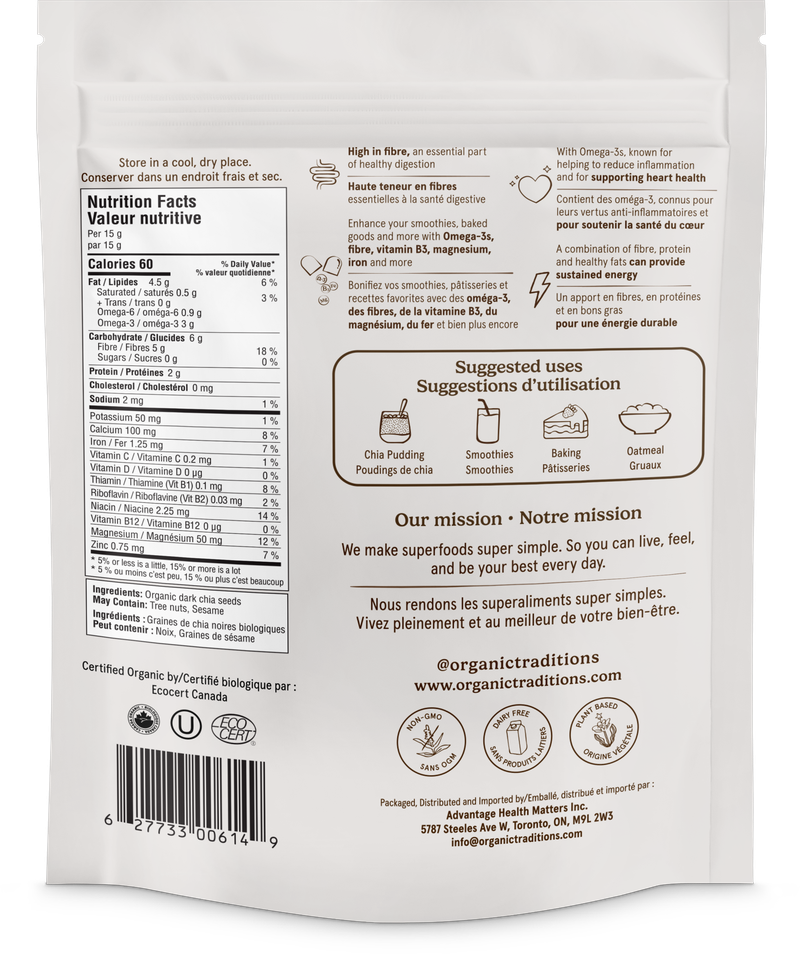 Organic Traditions Organic Dark Chia Seeds