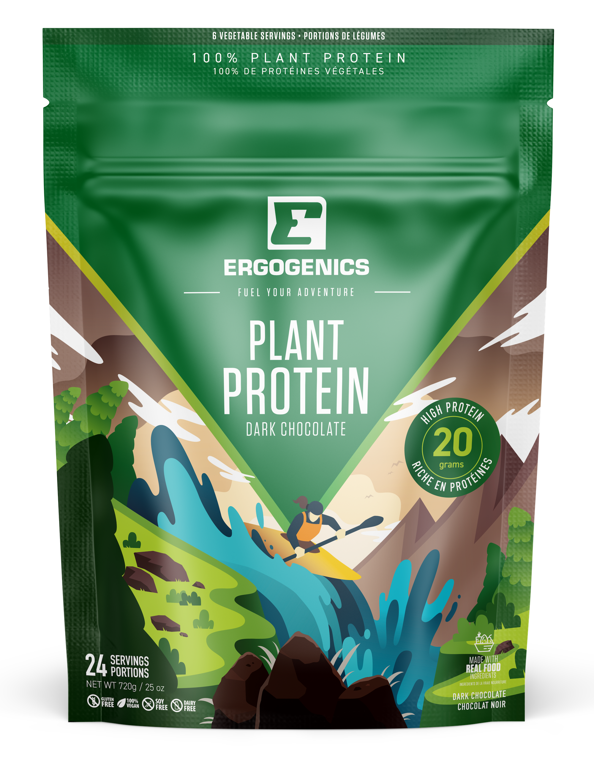 Ergogenics Organic Dark Chocolate Hemp Protein + Greens
