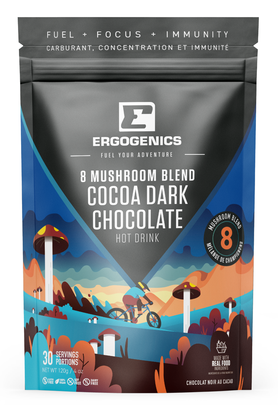 Ergogenics 8 Mushroom Blend Cocoa Dark Chocolate