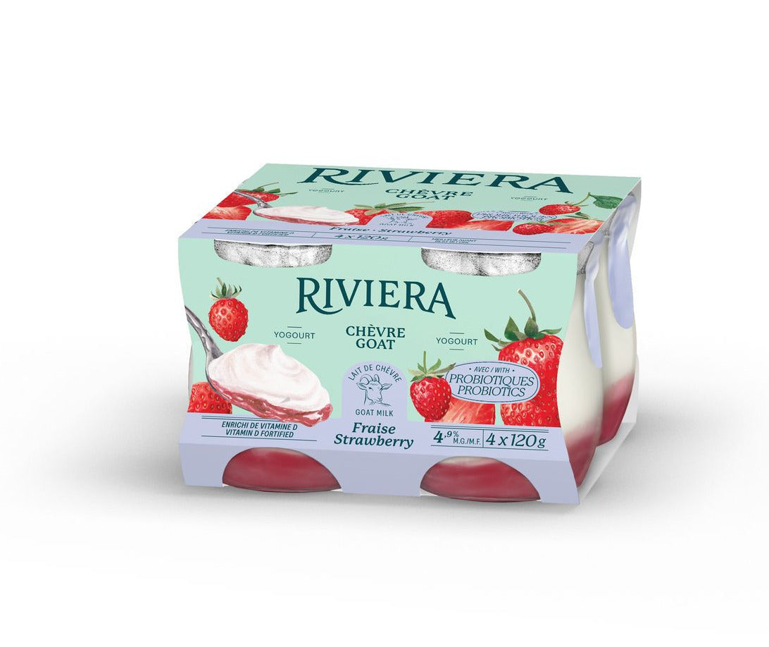 Riviera Strawberry Multi-Pack Goat Yogurt PET