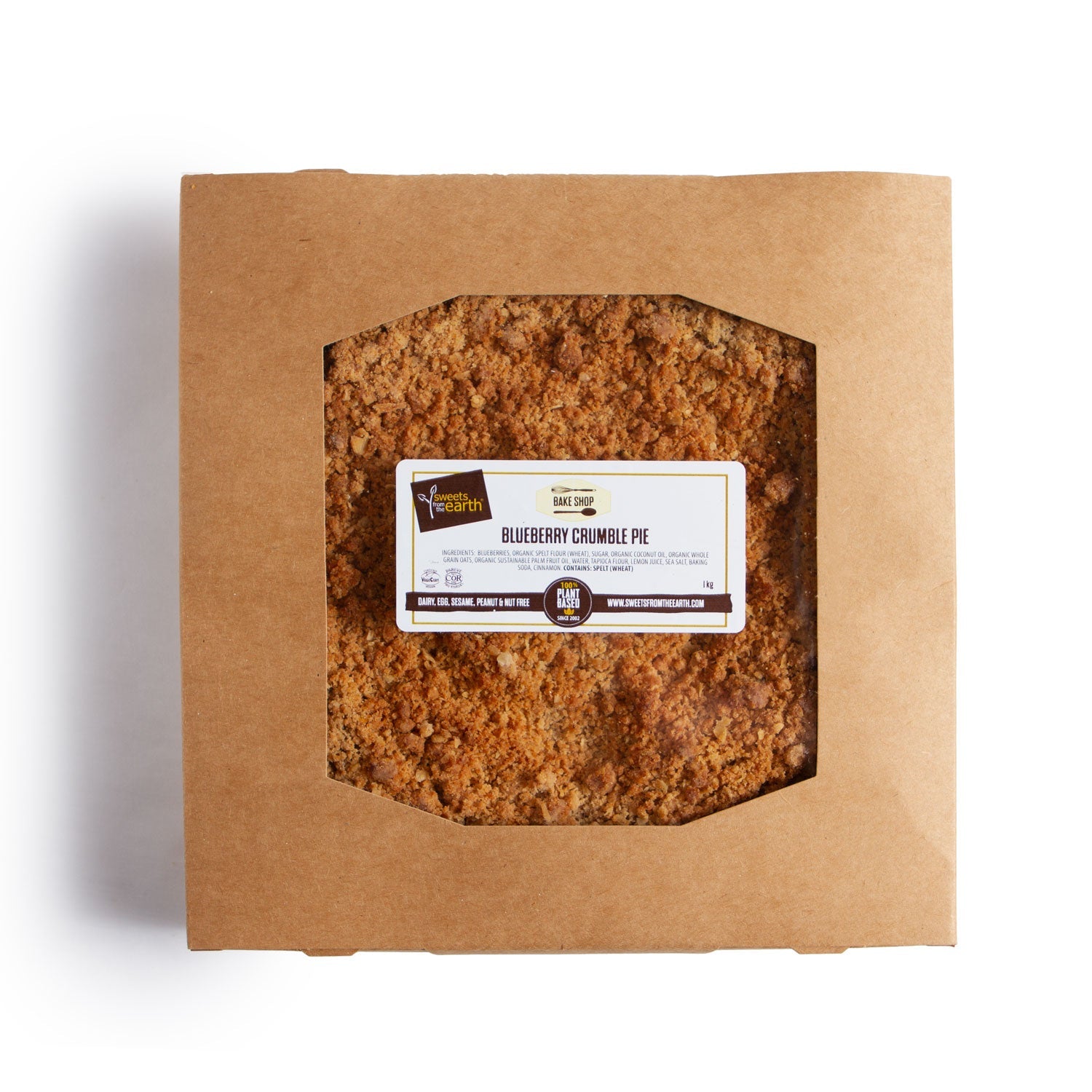 Sweets From The Earth Nut-Free Spelt Blueberry Pie