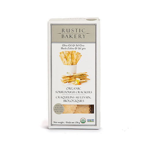 Rustic Bakery Organic Olive Oil & Grey Salt Crackers