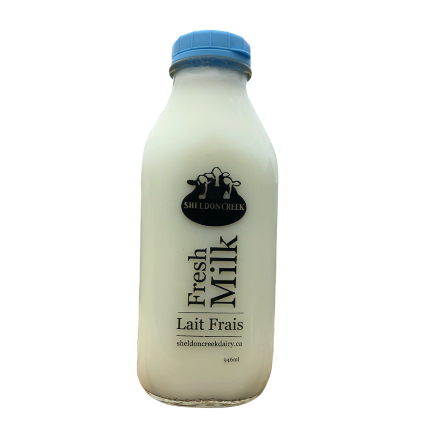 Sheldon Creek Dairy 1% Skimmed Milk Glass Bottle