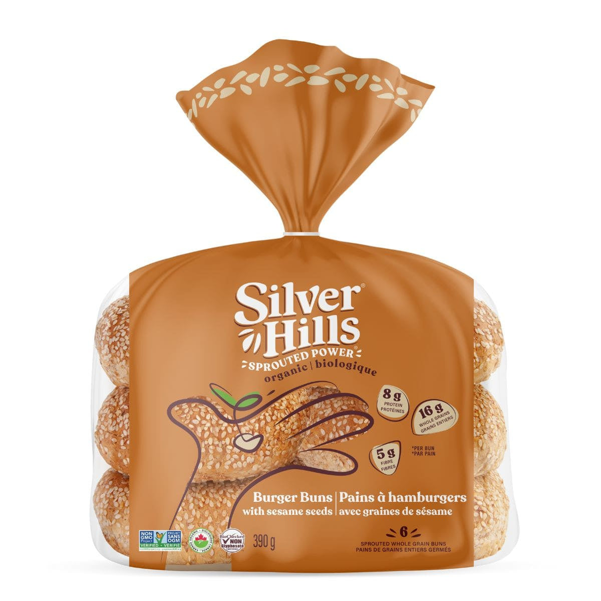Silver Hills Organic Hamburger Buns with Sesame Seeds