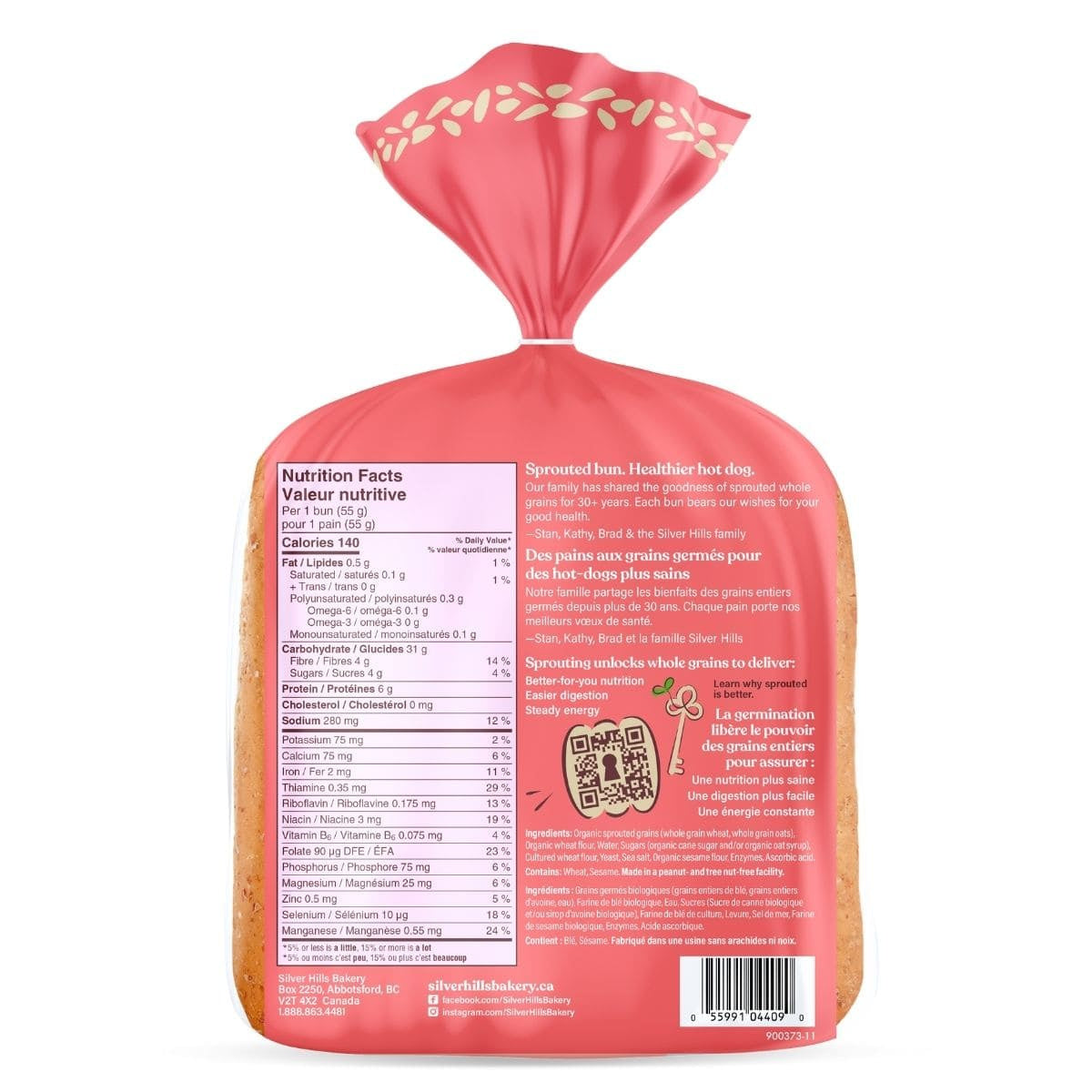 Silver Hills Organic Sprouted Hot Dog Buns