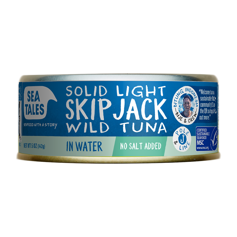 Solid Light Skipjack Wild Tuna in Water No Salt Added
