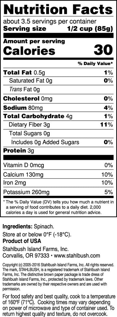Stahlbush Frozen Spinach