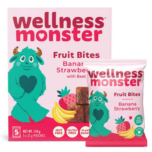 Gluten-Free Banana Strawberry Fruit Bites wtih Beet