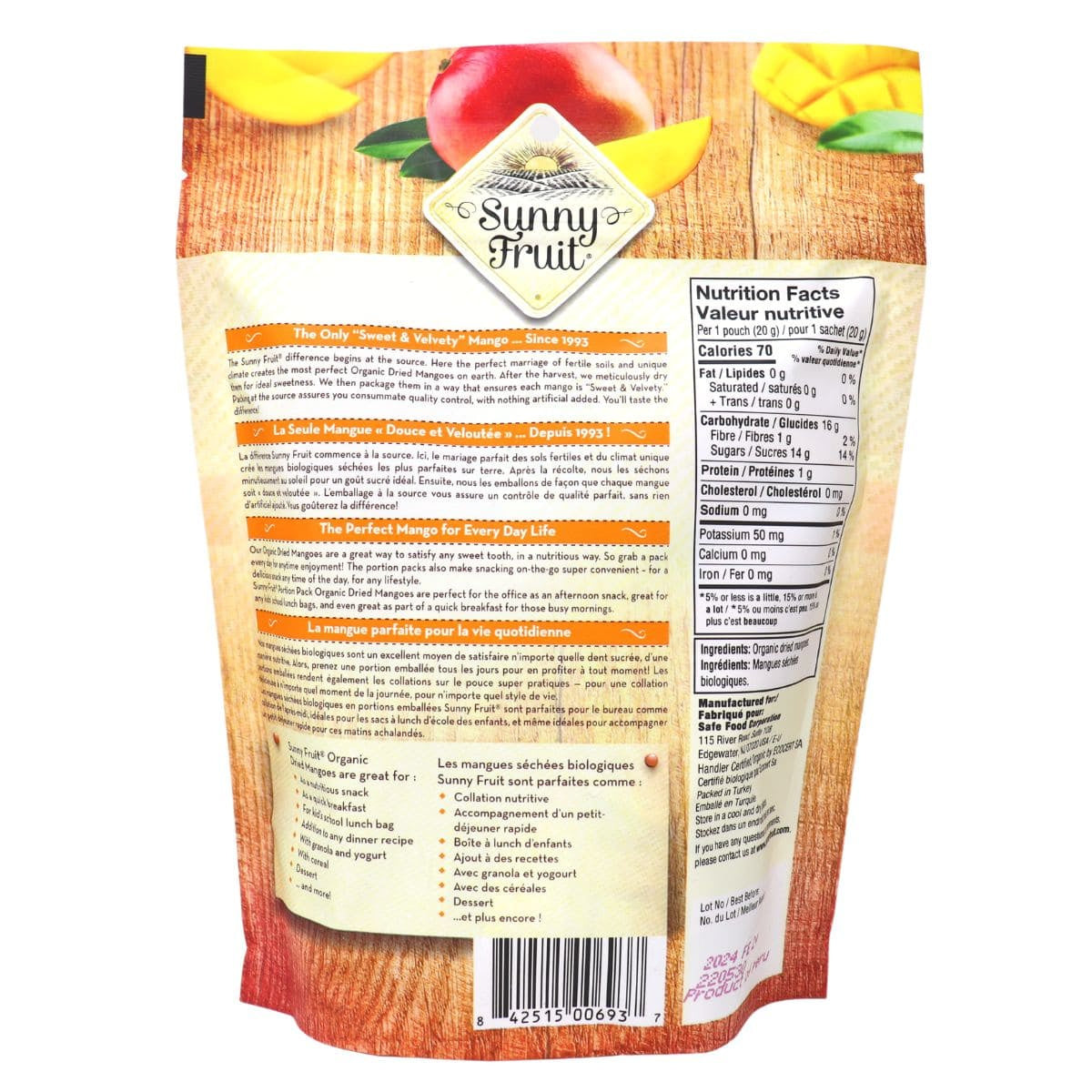 Sunny Fruit Organic Dried Mangoes