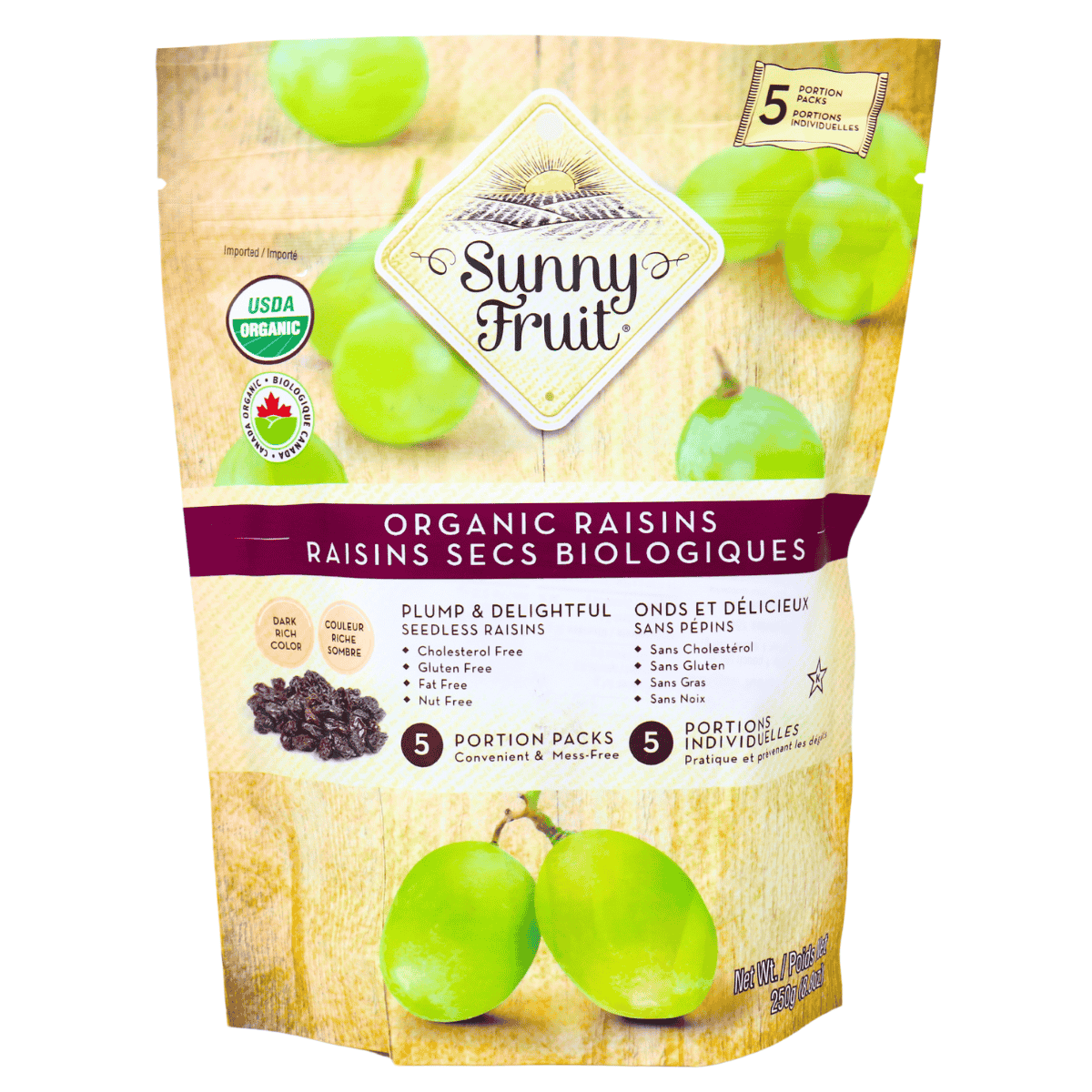 Sunny Fruit Org Portion Packed Seedless Raisins