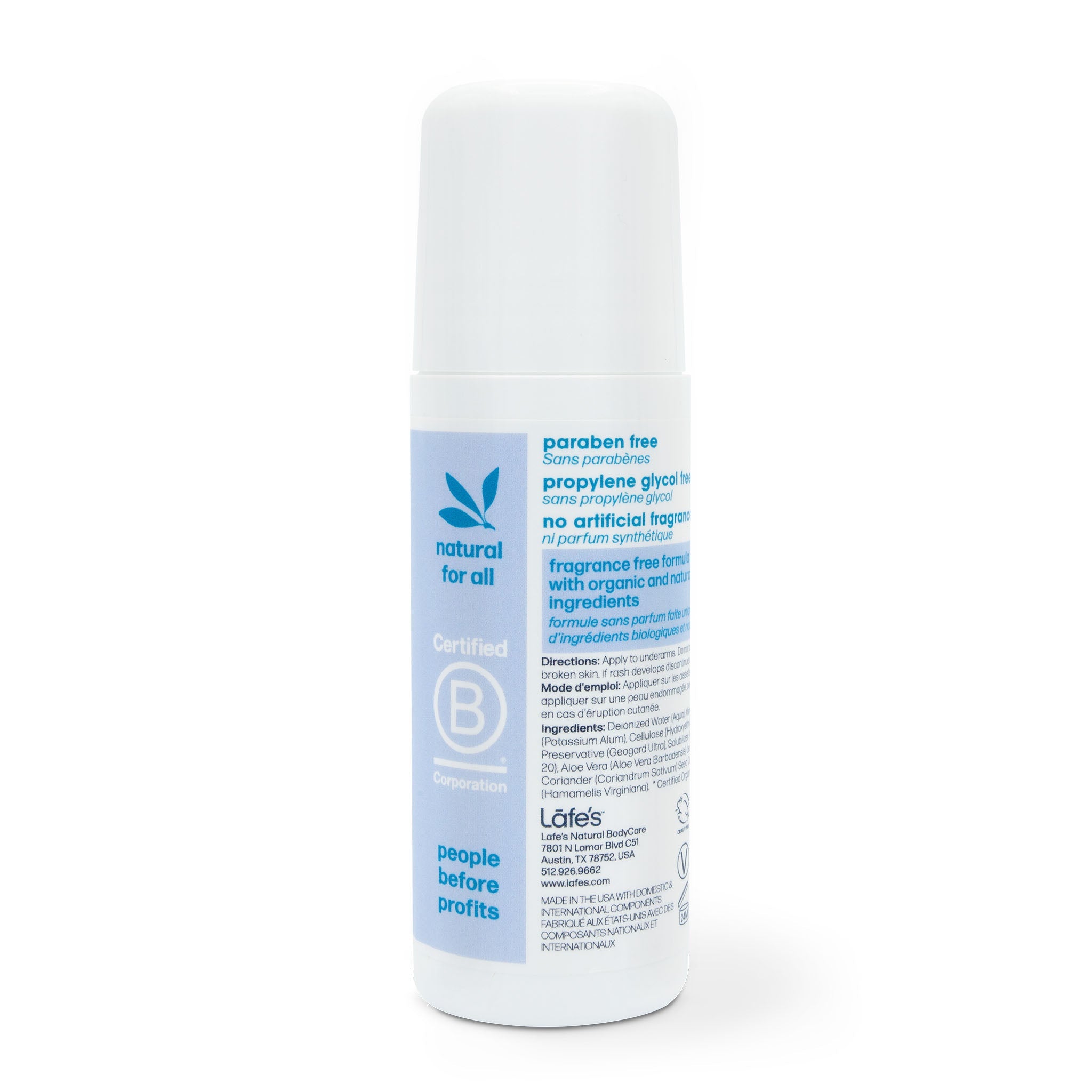 Lafe's Body Care Unscented Roll-On Deodorant