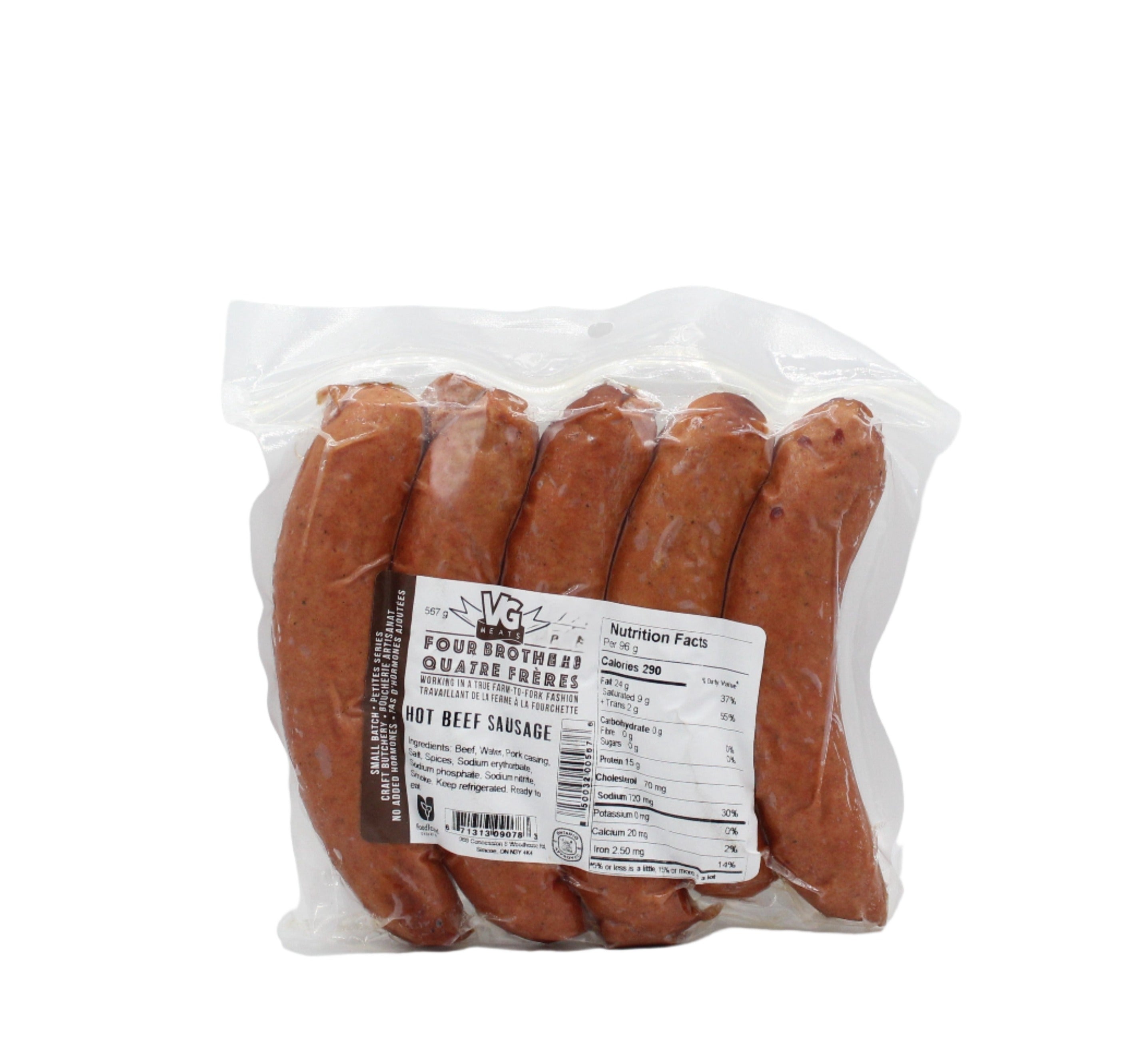 VG Meats Hot Beef Sausages