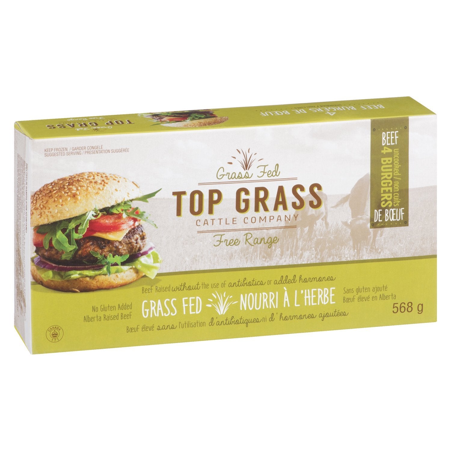 Top Grass Grass Fed Feed Burgers