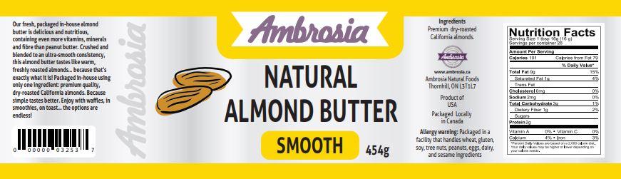 Ambrosia Natural Almond Butter Smooth