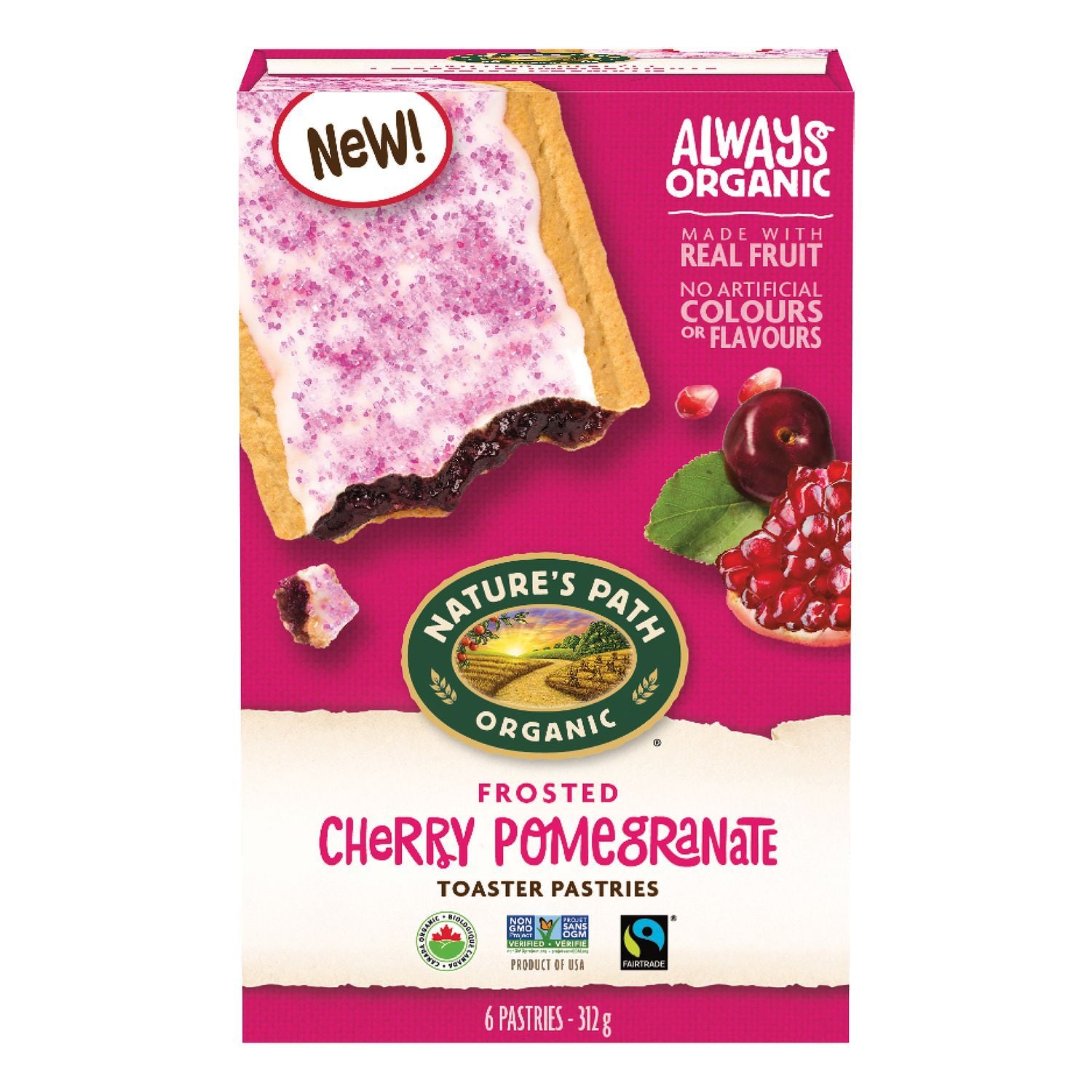 Nature's Path Frosted Cherry Pomegranate Toaster Pastries
