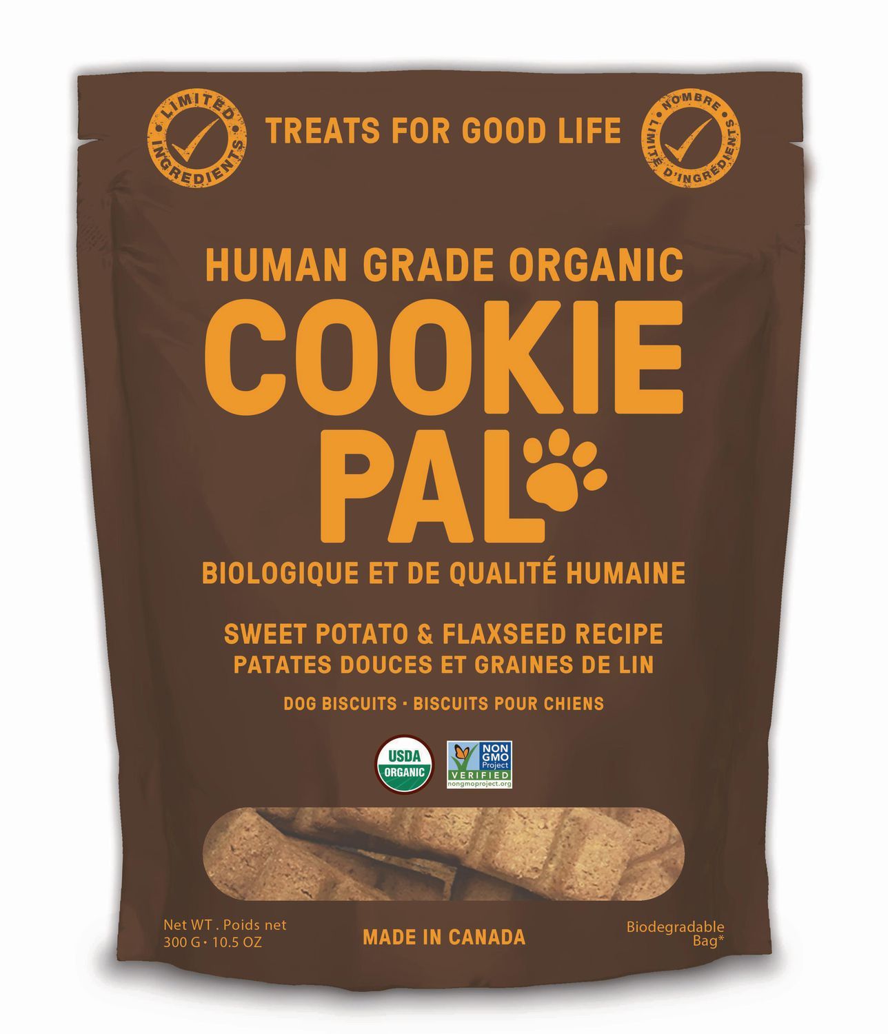 Cookie Pal Sweet Potato & Flaxseed Dog Biscuit