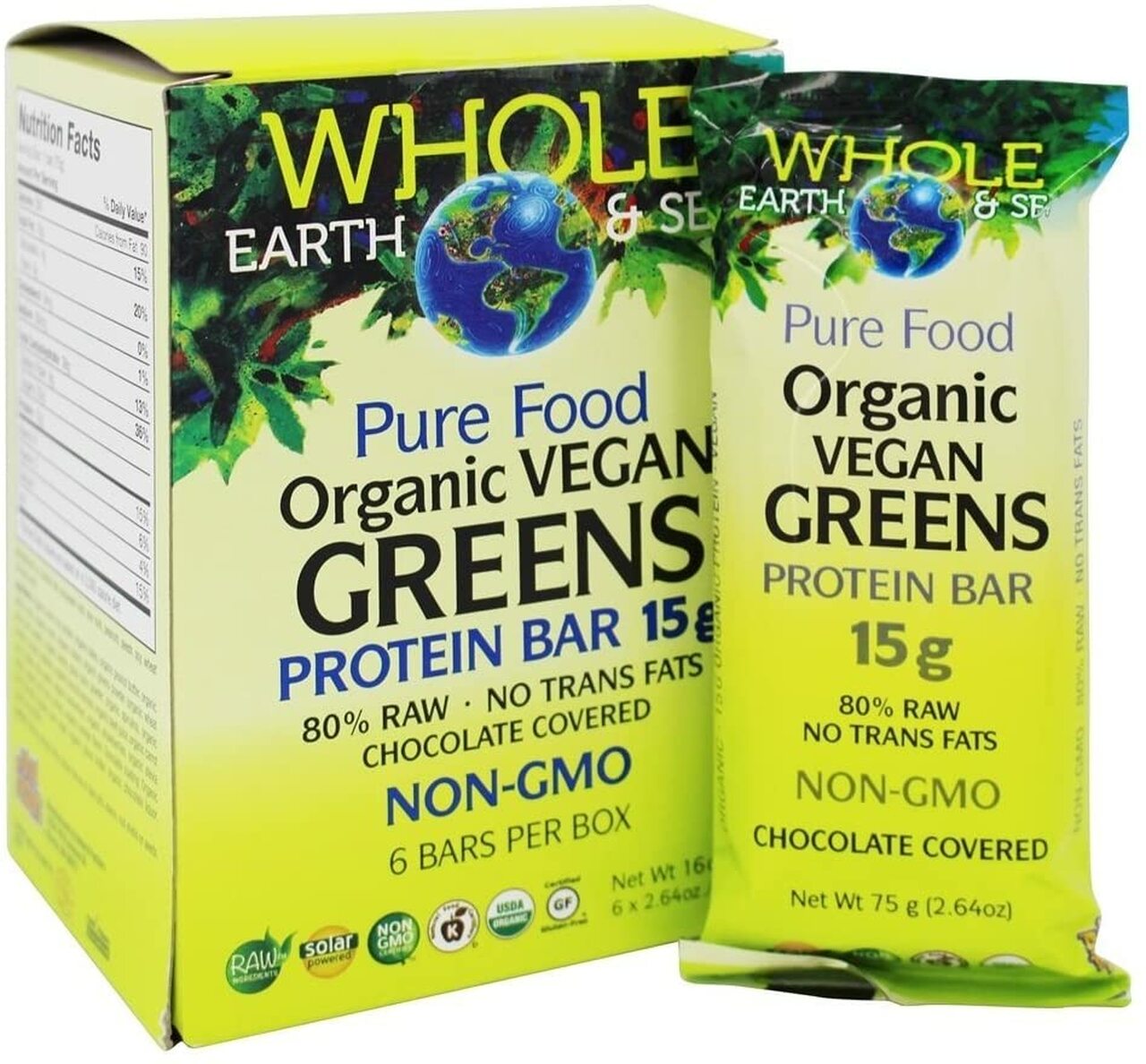 Whole Earth & Sea Organic Vegan Green Protein Bars
