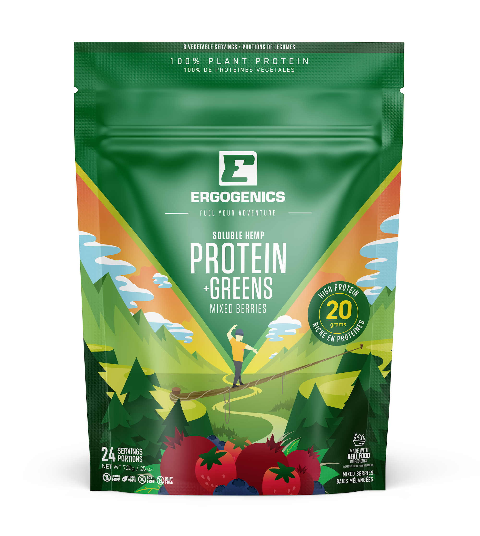 Ergogenics Organic Mixed Berries Hemp Protein + Greens