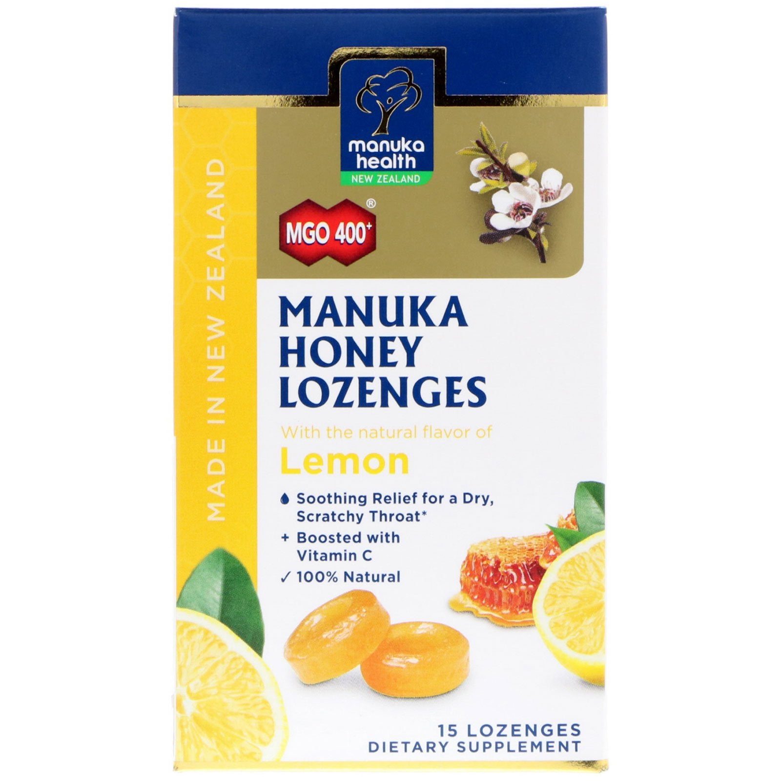 Manuka Health Lemon Manuka Honey Lozenges