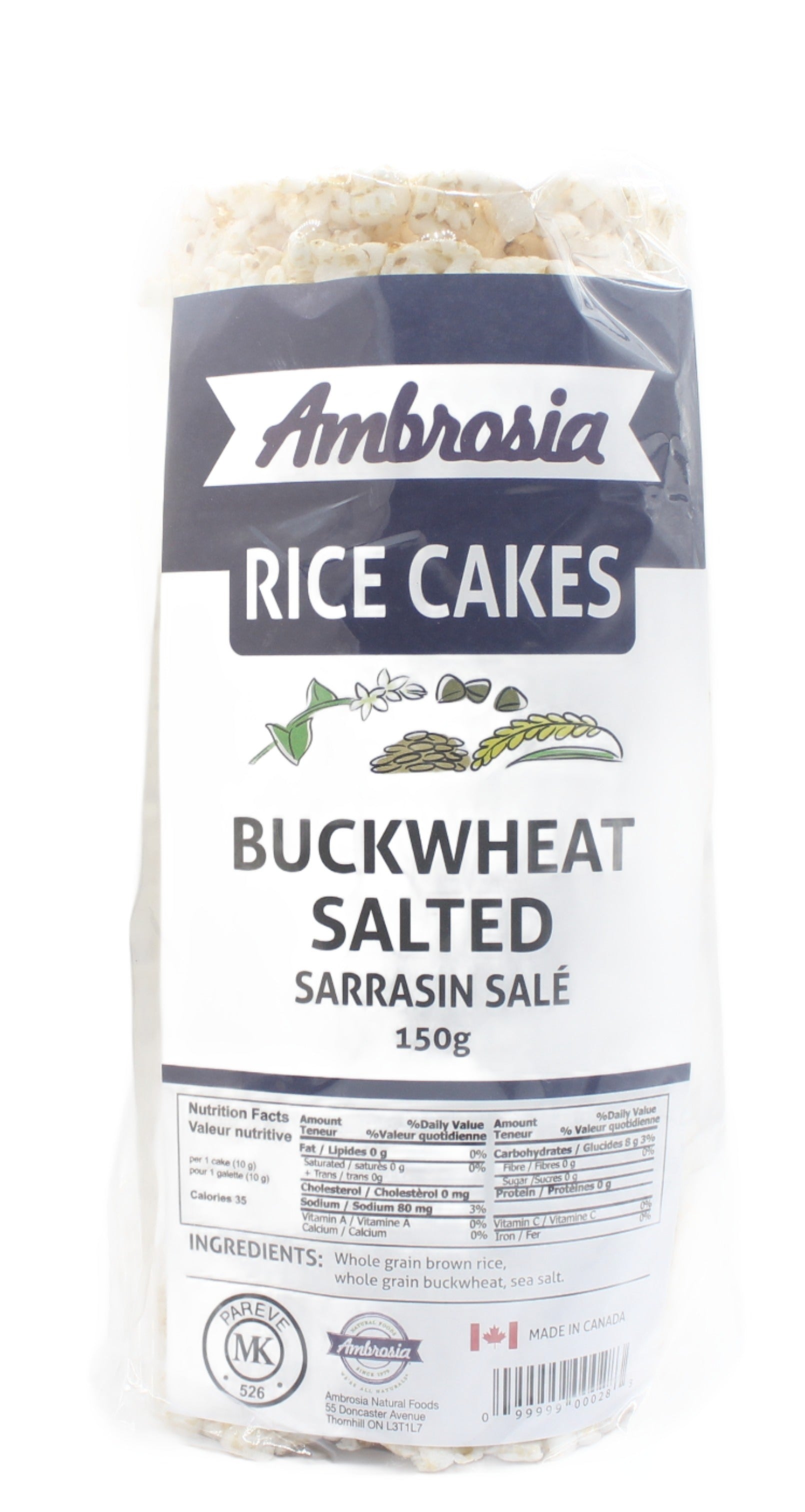 Ambrosia Rice Cake Buckwheat Salted