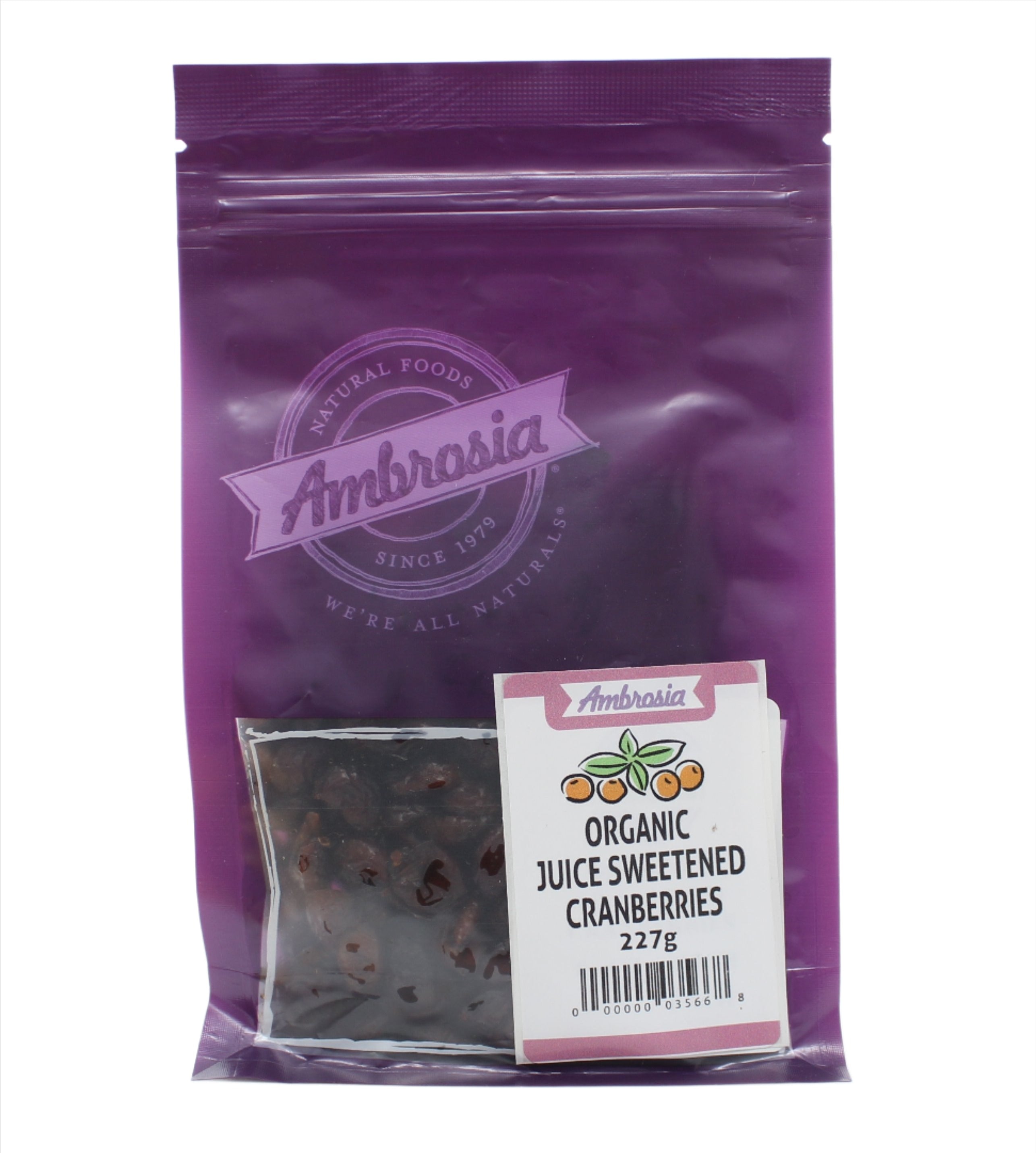 Ambrosia Organic Juice Sweetened Cranberries
