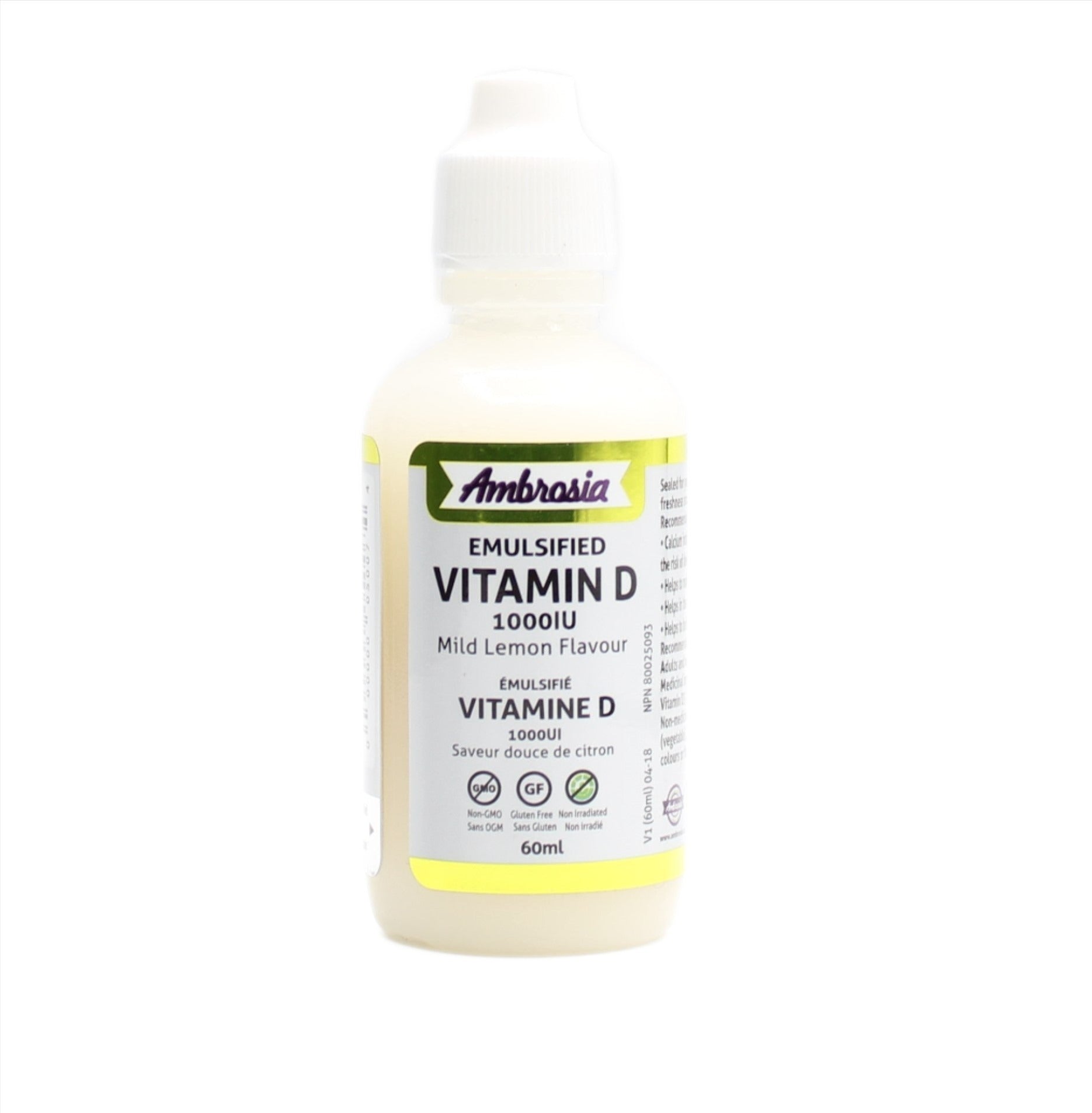 Ambrosia Emulsified Vitamin D - Lemon