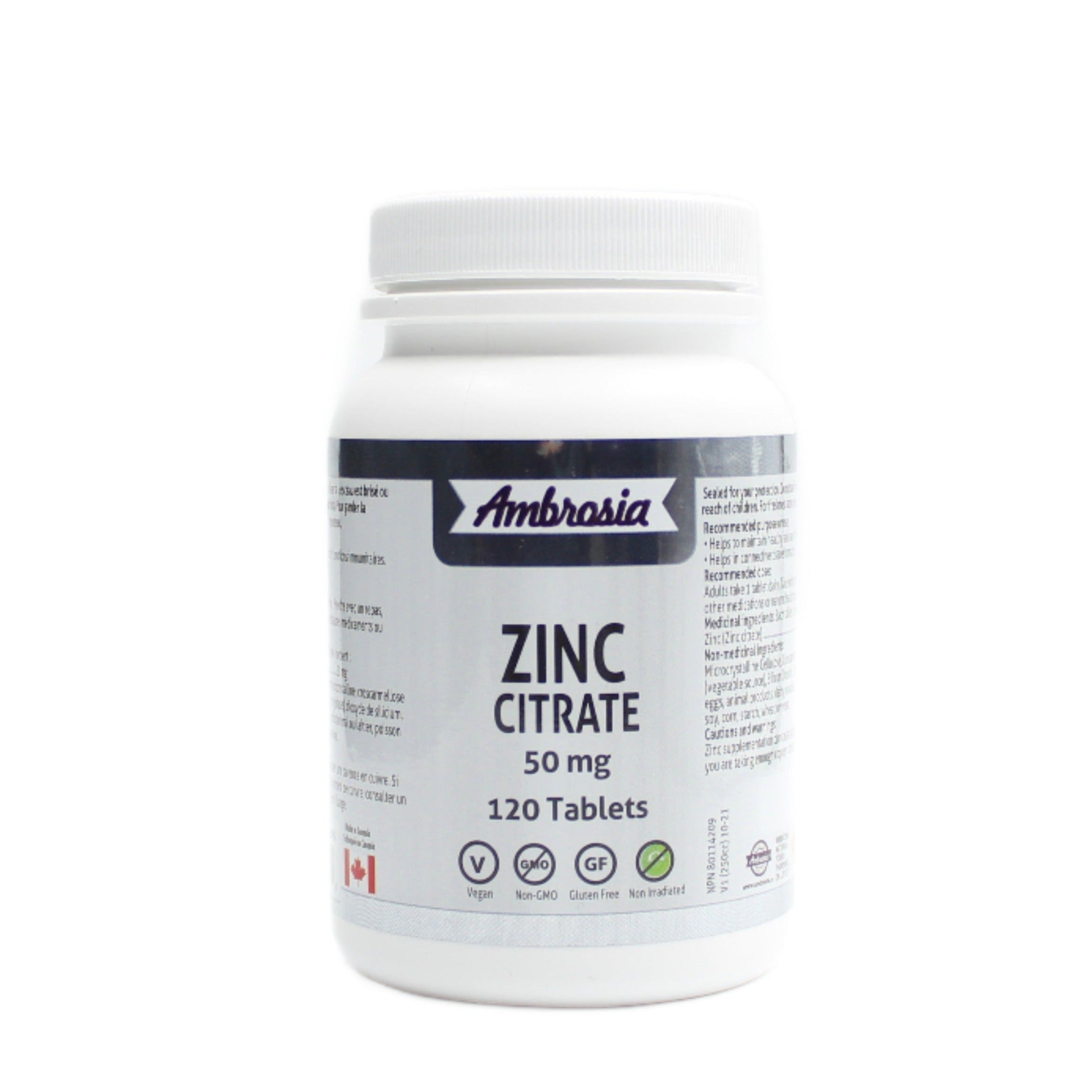 Ambrosia Zinc Citrate - 50mg