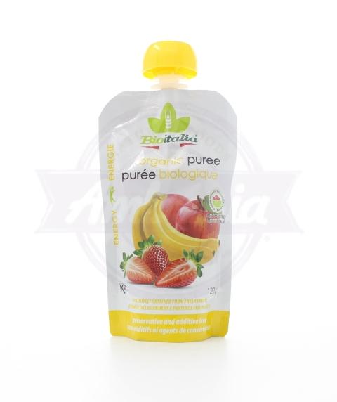Bioitalia Organic Apple, Strawberry & Banana Puree