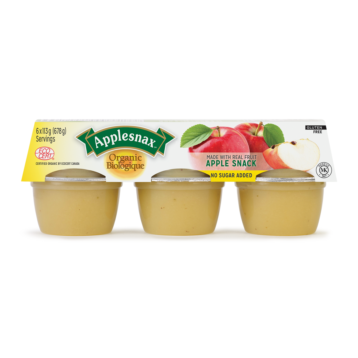 Applesnax Organic Unsweetened Apple Sauce