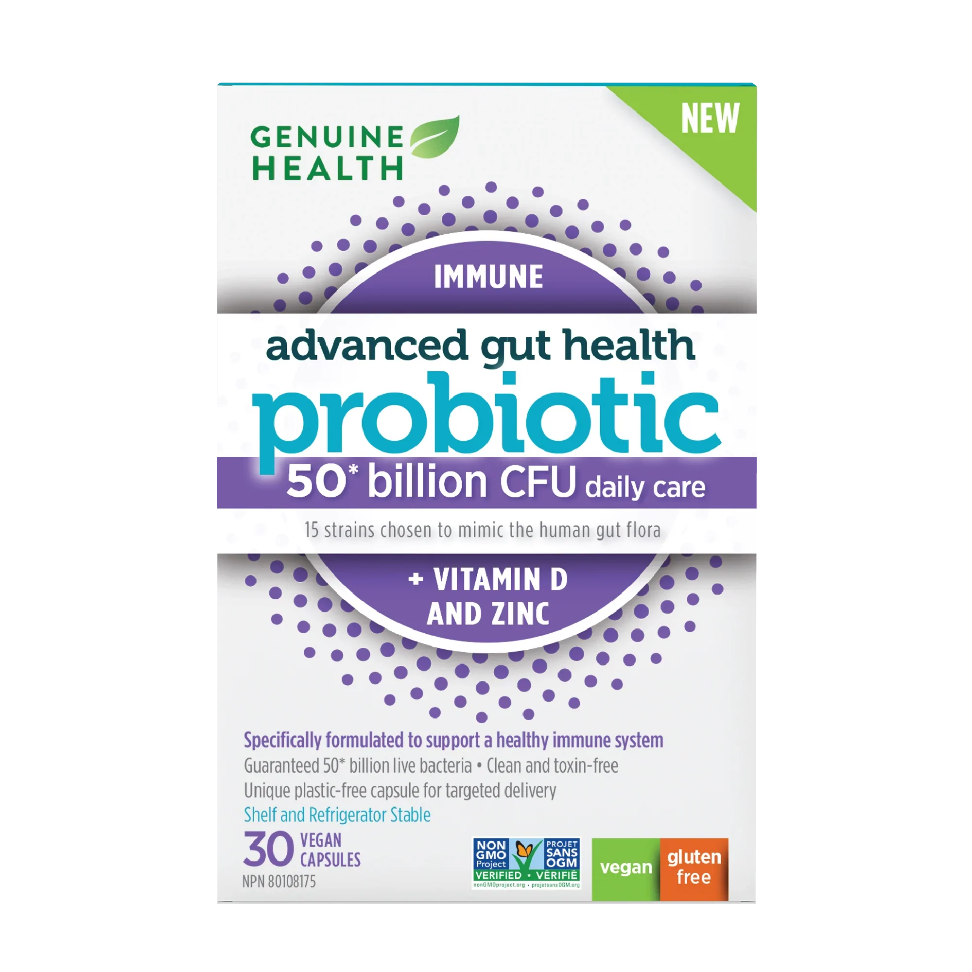 Advanced Gut Health Probitoic 50 Billion + Vitamin D and Zinc