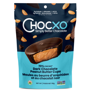 Chocxo 70% Dark Chocolate Peanut Butter Cups