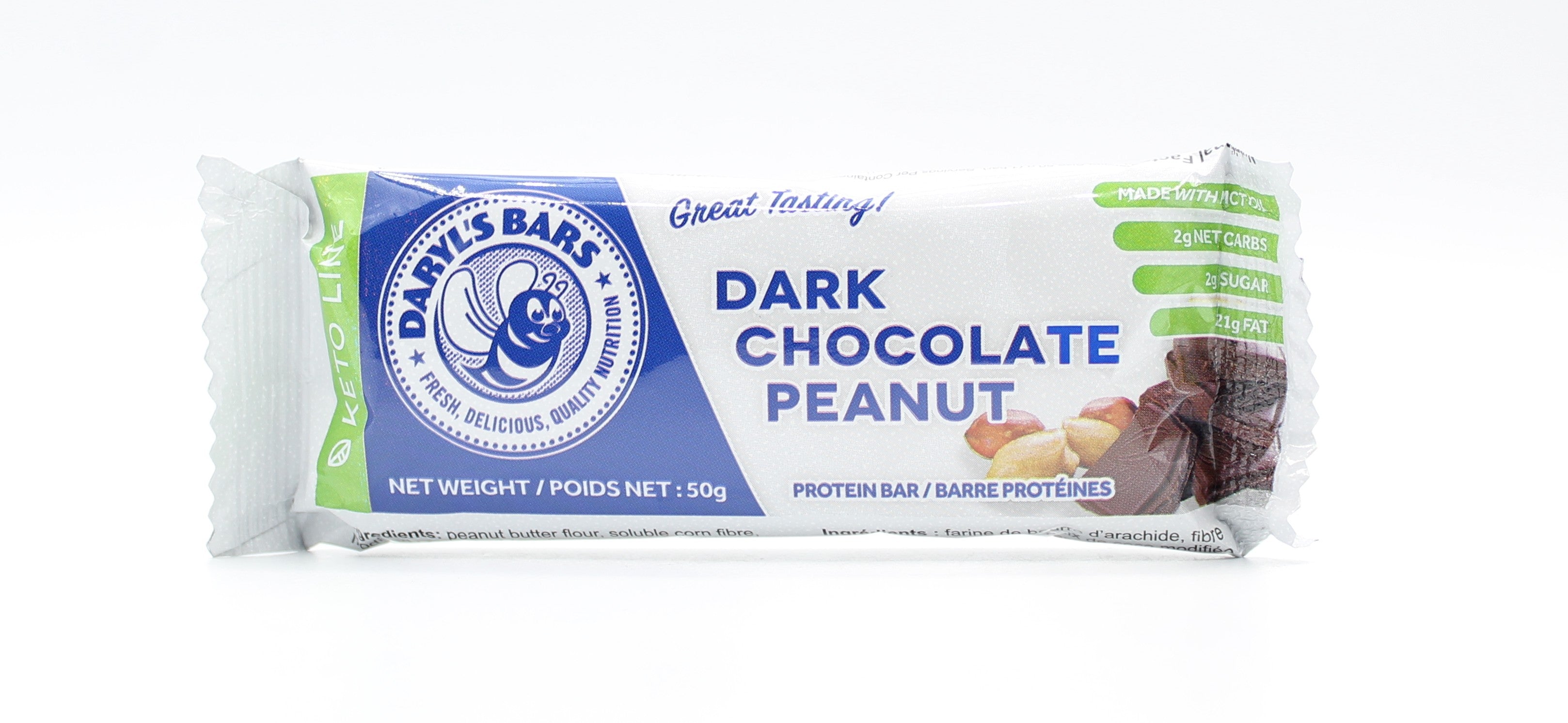 Daryl's Hi N-R-G Bars Dark Chocolate Peanut Keto Bar