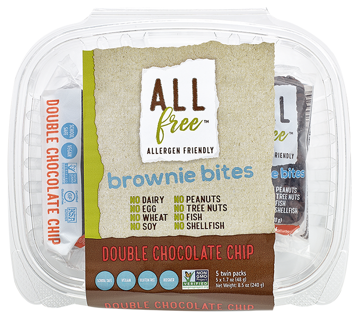 All Free Double Chocolate Chip Brownie Bites
