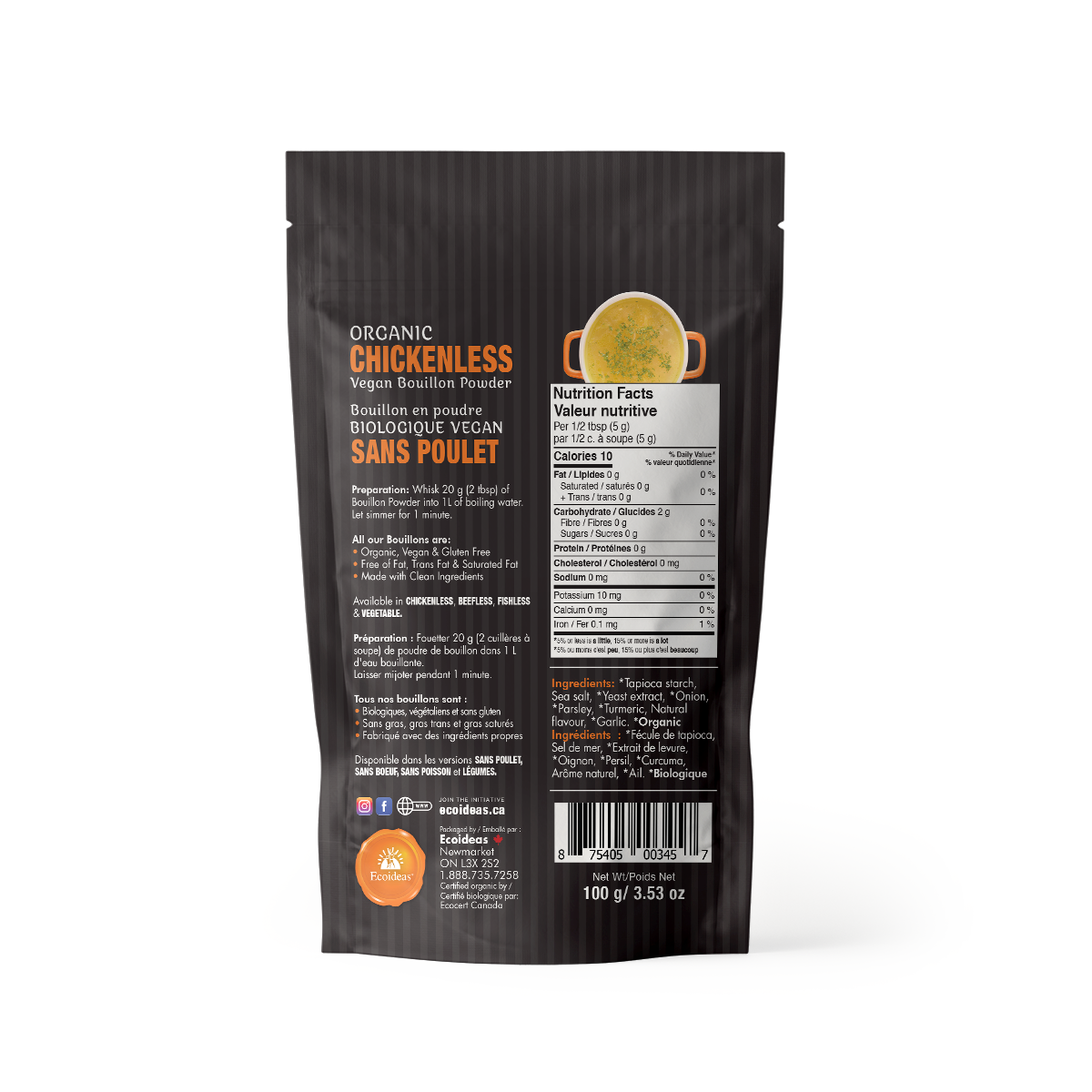 Organic Vegan Chickenless Bouillon Powder