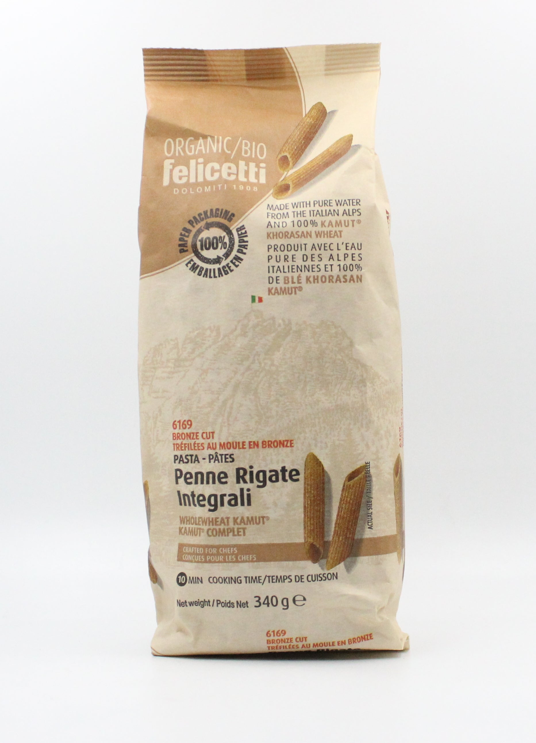 Felicetti Organic Whole Wheat Kamut Penne Rigate
