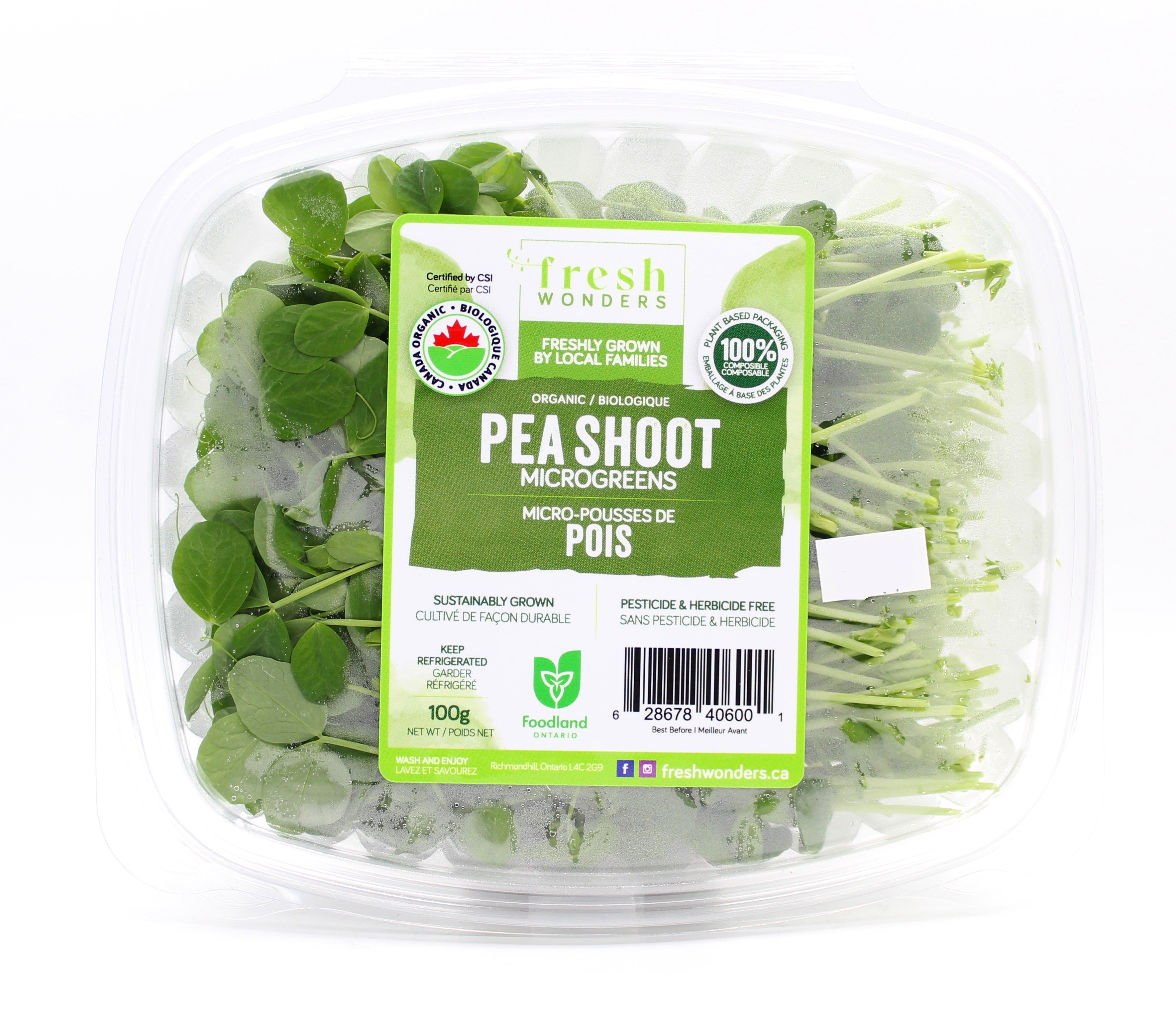 Fresh Wonders Organic Pea Shoot Microgreens