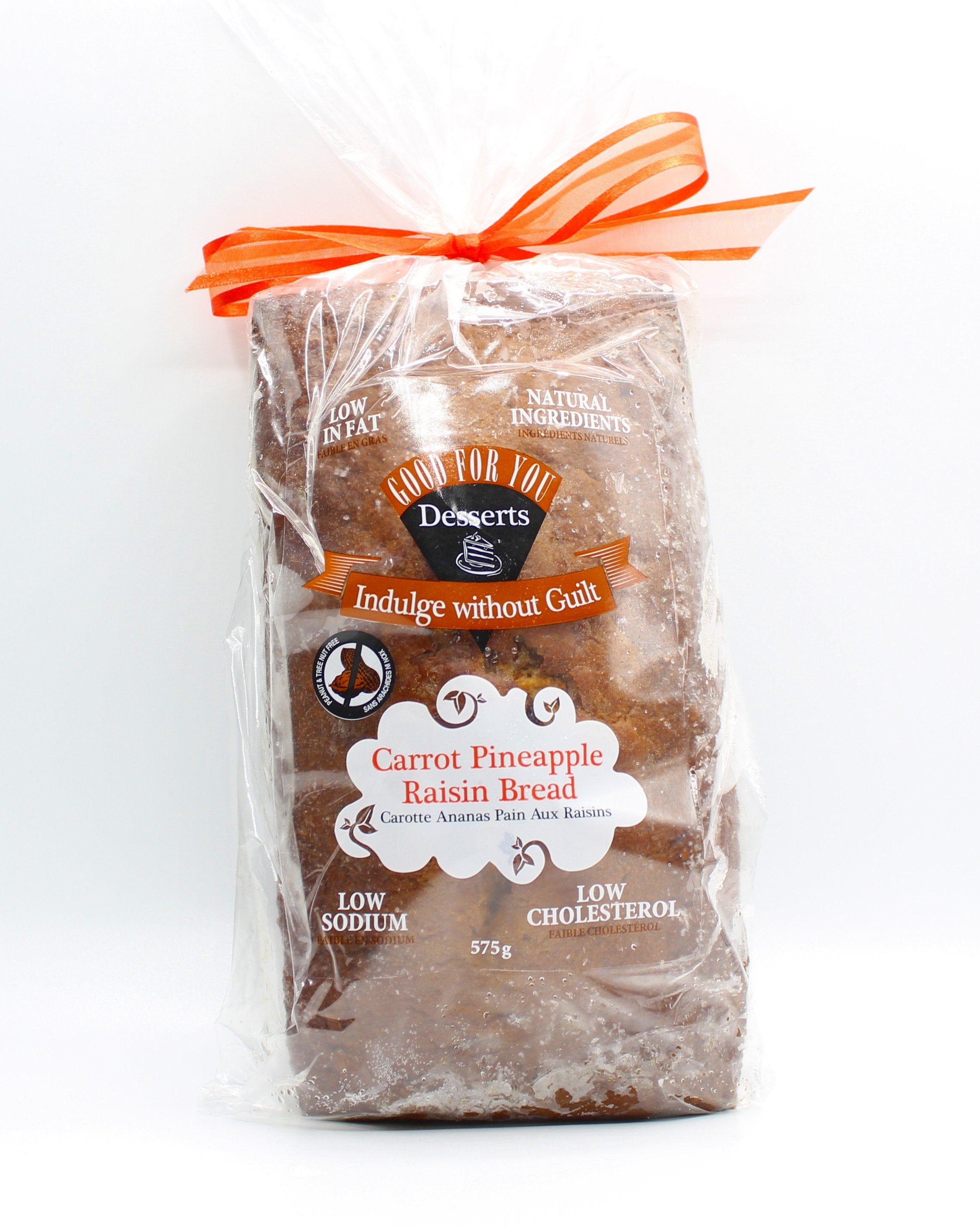 Good For You Nut Free Carrot Pineapple Raisin Bread
