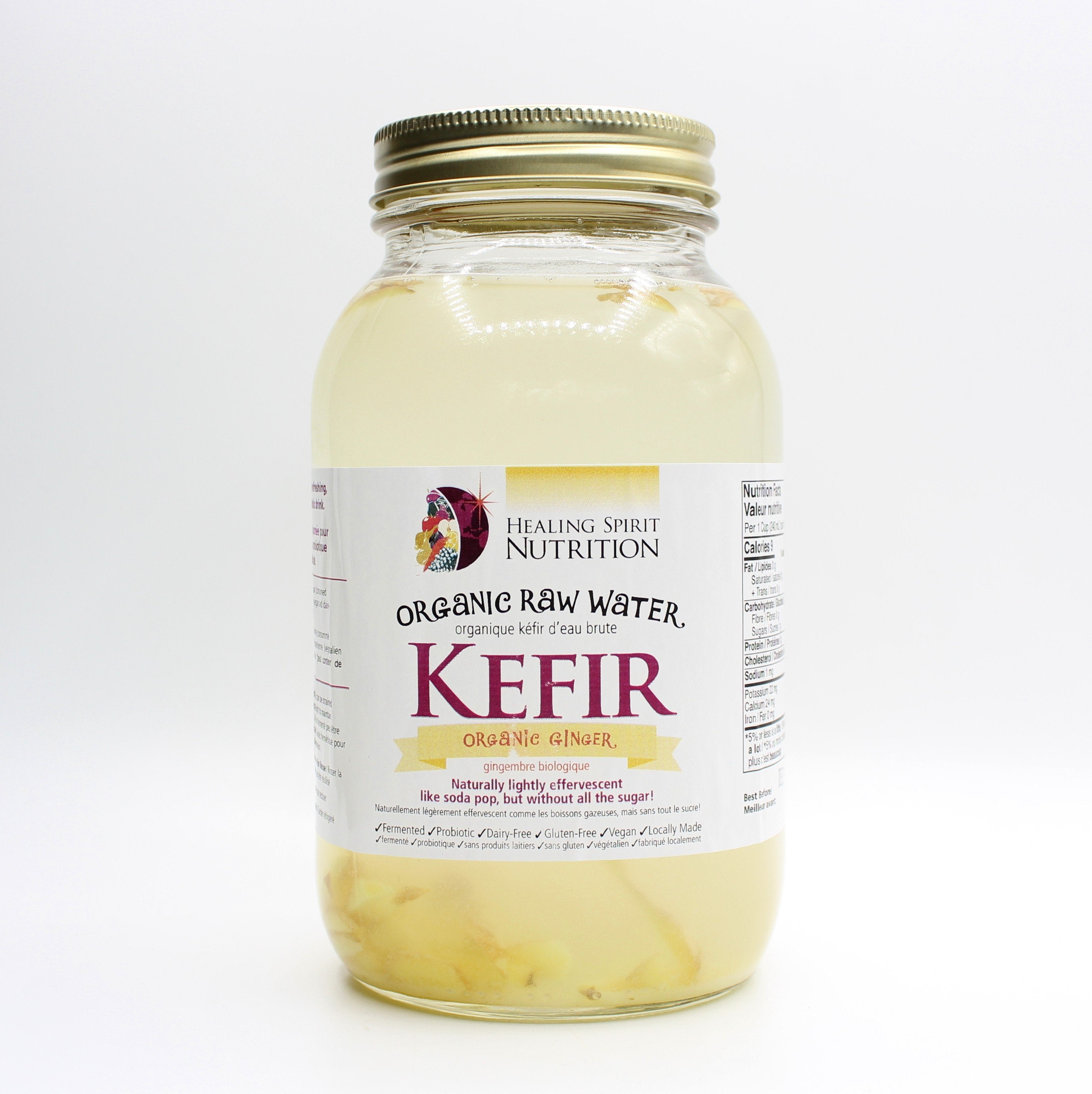 Healing Spirit Nutrition Organic Raw Ginger Water Kefir