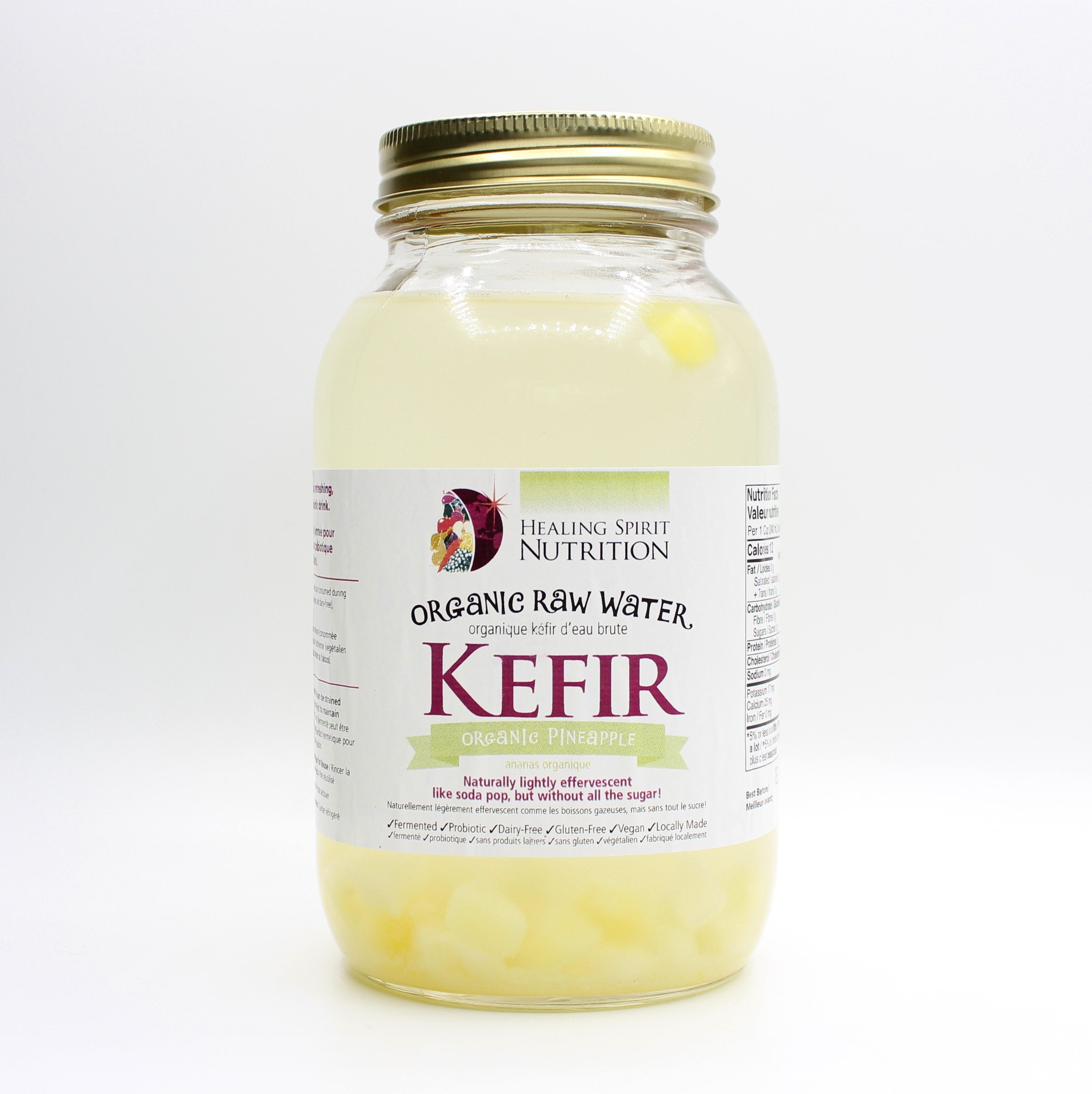 Healing Spirit Nutrition Organic Raw Pineapple Water Kefir