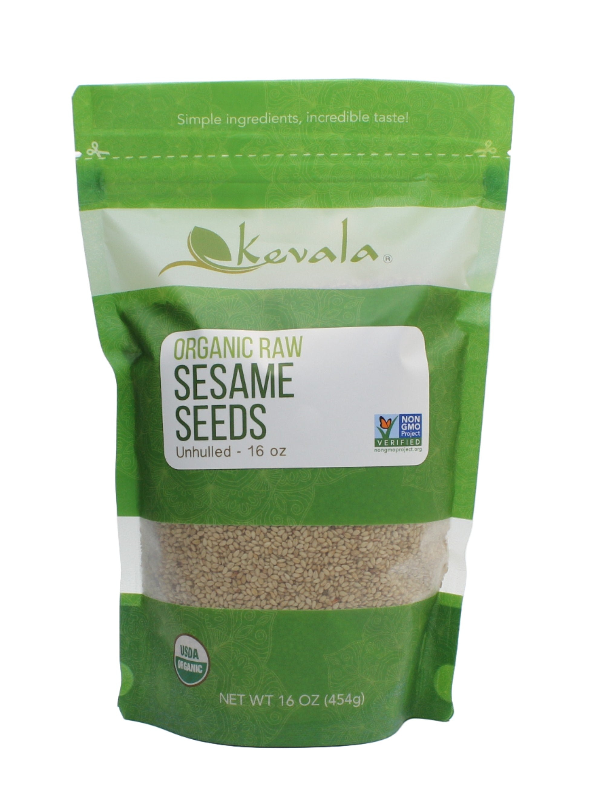 Kevala Organic Raw Sesame Seeds Unhulled