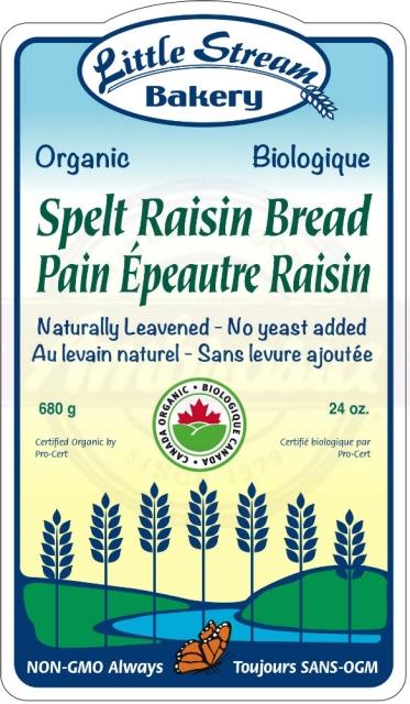 Little Stream Bakery Organic Spelt Raisin Bread