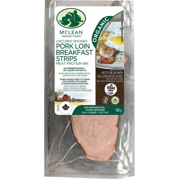 Mclean Meats Organic Pork Loin Breakfast Strip
