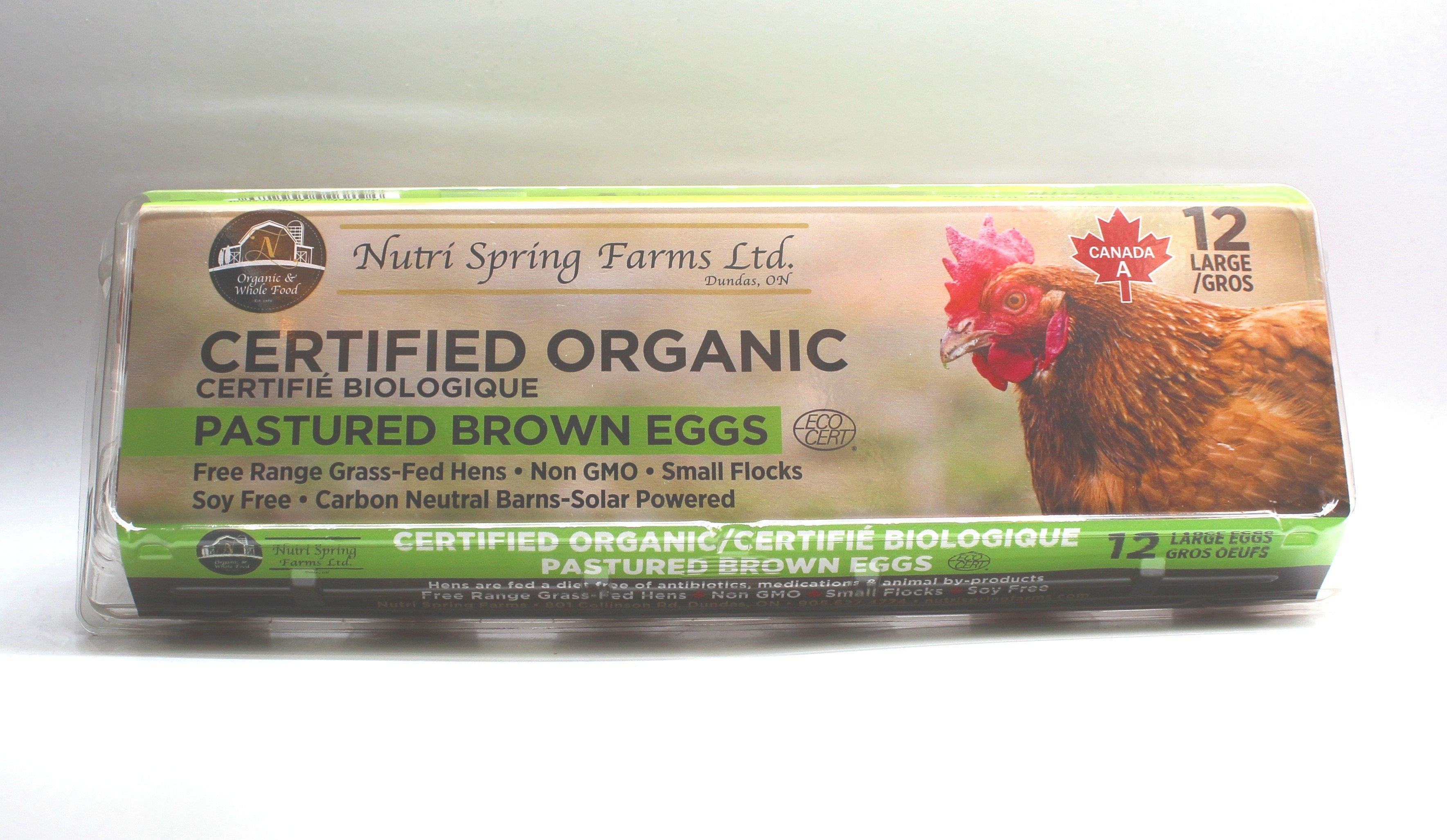 Nutri Spring Farms Organic Pastured Large Brown Eggs