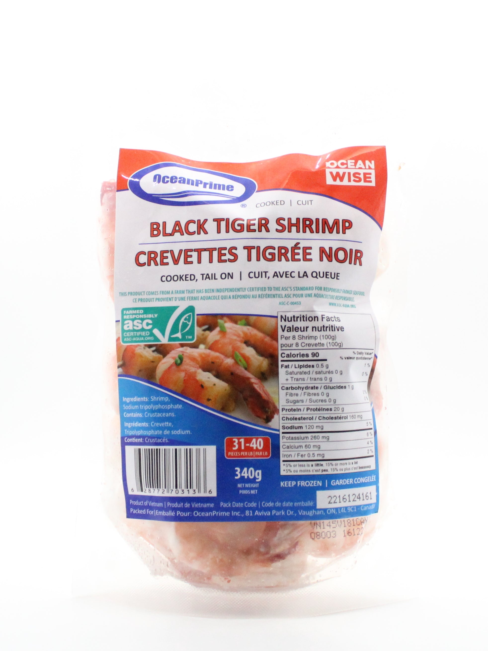 Ocean Prime Cooked Black Tiger Shrimp