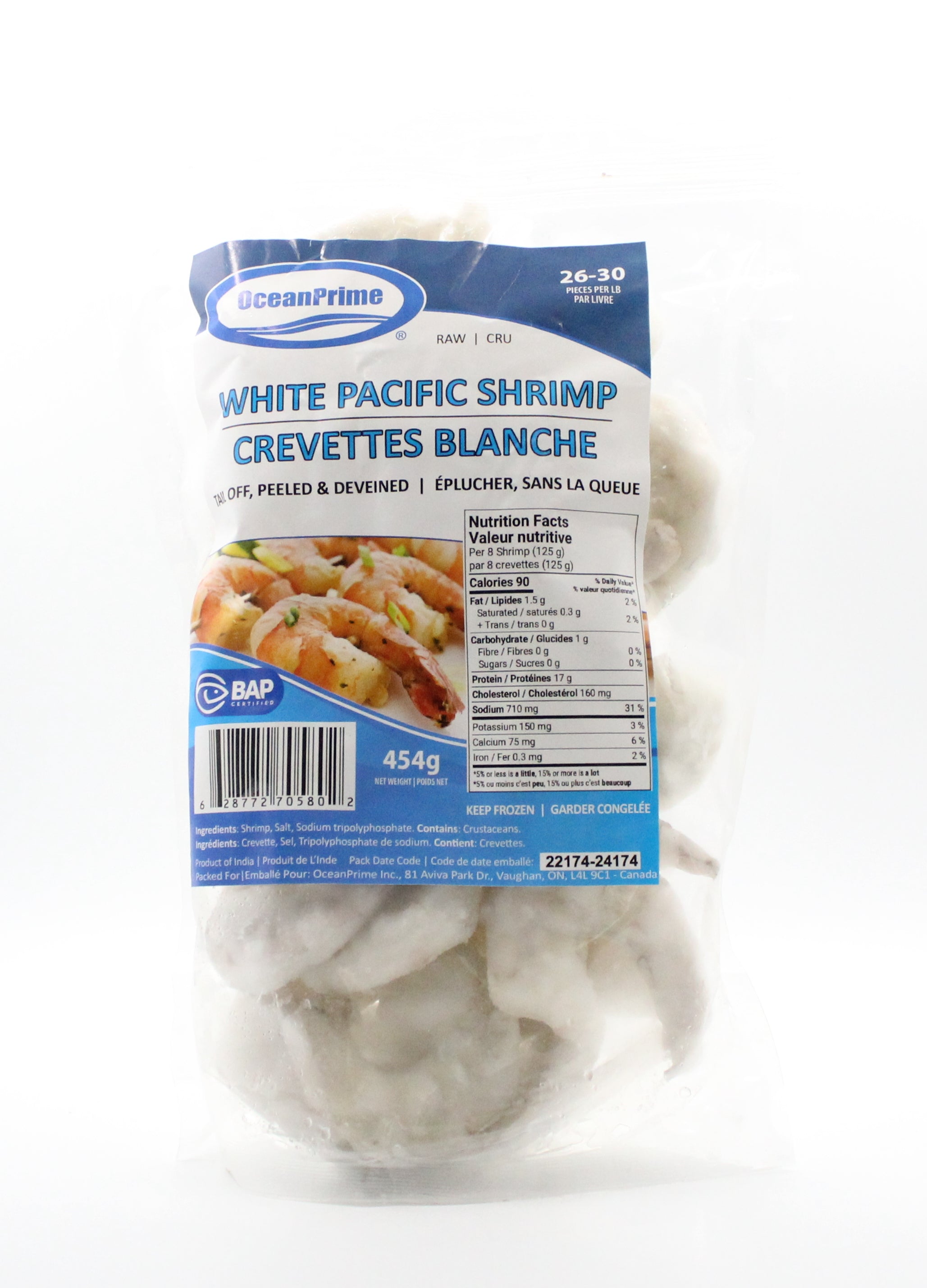Ocean Prime Raw White Pacific Shrimp