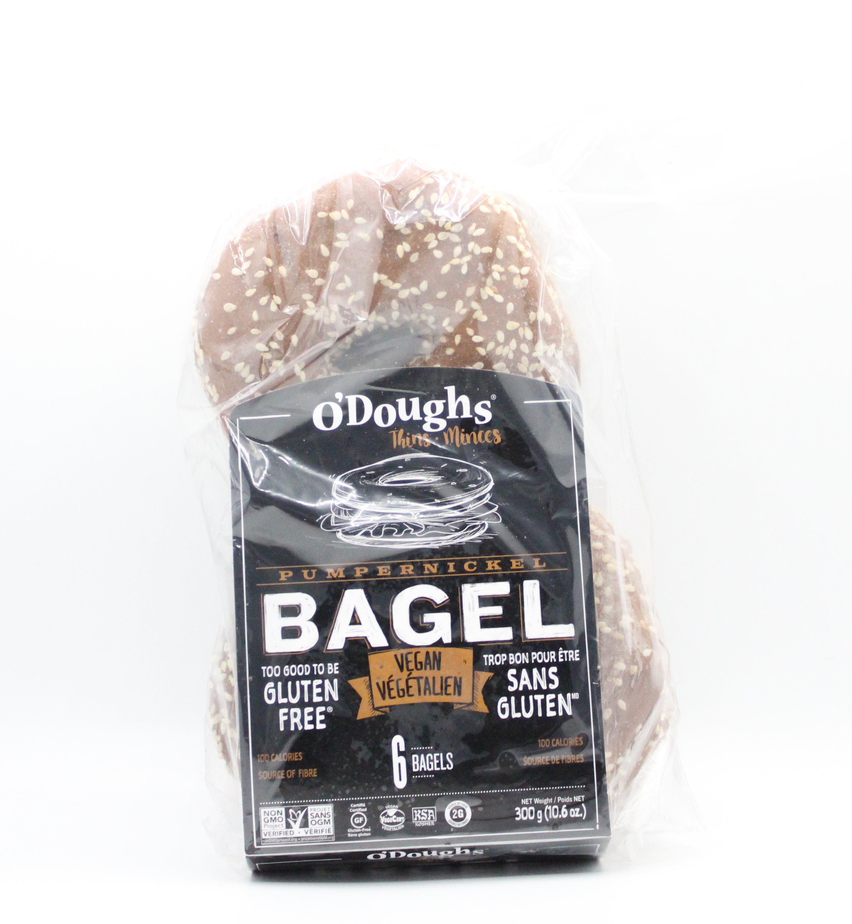 O'doughs Gluten Free Pumpernickel Bagel